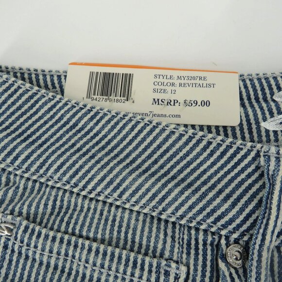 Seven7  Womens 9" Bermuda Rolled Cuff Short Stripe Stretch 12 NWT $59 - Picture 6 of 6